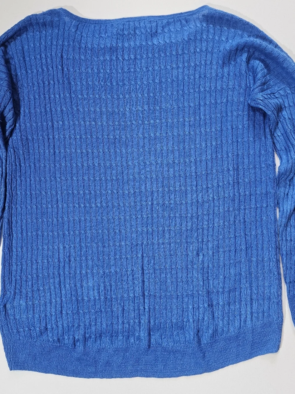 J. Crew‎ Lightweight Linen Cable Sweater Womens XS Blue Textured Quiet Luxury